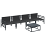 Conjunto de sofá de jardín 5 pcs Antracita Acero