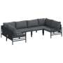 Conjunto de sofá de jardín 6 pcs Antracita Acero