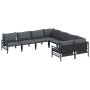 Conjunto de sofá de jardín 8 pcs Antracita Acero