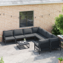 Conjunto de sofá de jardín 8 pcs Antracita Acero