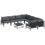 Conjunto de sofá de jardín 9 pcs Antracita Acero