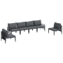 Conjunto de sofá de jardín 6 pcs Antracita Acero