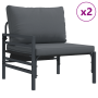 Conjunto de sofá de jardín 6 pcs Antracita Acero