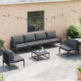 Conjunto de sofá de jardín 7 pcs Antracita Acero