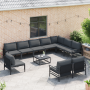 Conjunto de sofá de jardín 10 pcs Antracita Acero