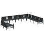 Conjunto de sofá de jardín 10 pcs Antracita Acero