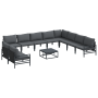 Conjunto de sofá de jardín 11 pcs Antracita Acero