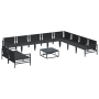 Conjunto de sofá de jardín 11 pcs Antracita Acero