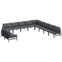 Conjunto de sofá de jardín 11 pcs Antracita Acero