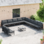 Conjunto de sofá de jardín 11 pcs Antracita Acero
