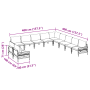 Conjunto de sofá de jardín 11 pcs Antracita Acero