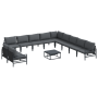 Conjunto de sofá de jardín 12 pcs Antracita Acero