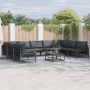 Conjunto de sofá de jardín 9 pcs Antracita Acero
