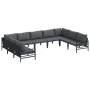 Conjunto de sofá de jardín 9 pcs Antracita Acero