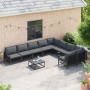 Conjunto de sofá de jardín 9 pcs Antracita Acero