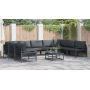 Conjunto de sofá de jardín 9 pcs Antracita Acero