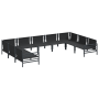 Conjunto de sofá de jardín 9 pcs Antracita Acero