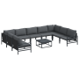 Conjunto de sofá de jardín 10 pcs Antracita Acero
