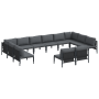Conjunto de sofá de jardín 12 pcs Antracita Acero