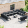 Conjunto de sofá de jardín 12 pcs Antracita Acero