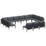 Conjunto de sofá de jardín 13 pcs Antracita Acero