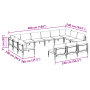 Conjunto de sofá de jardín 13 pcs Antracita Acero
