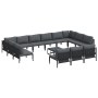 Conjunto de sofá de jardín 14 pcs Antracita Acero