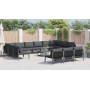 Conjunto de sofá de jardín 14 pcs Antracita Acero