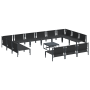 Conjunto de sofá de jardín 14 pcs Antracita Acero