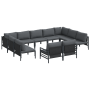 Conjunto de sofá de jardín 11 pcs Antracita Acero