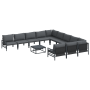 Conjunto de sofá de jardín 12 pcs Antracita Acero