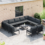 Conjunto de sofá de jardín 12 pcs Antracita Acero