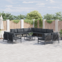 Conjunto de sofá de jardín 12 pcs Antracita Acero