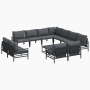 Conjunto de sofá de jardín 12 pcs Antracita Acero