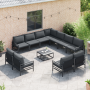 Conjunto de sofá de jardín 12 pcs Antracita Acero