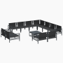 Conjunto de sofá de jardín 12 pcs Antracita Acero
