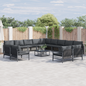 Conjunto de sofá de jardín 13 pcs Antracita Acero