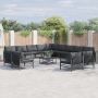 Conjunto de sofá de jardín 14 pcs Antracita Acero