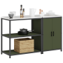 Juego de Almacenamiento de Cocina con estante 2 pcs Verde Oliva