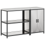Juego de Almacenamiento de Cocina 2 pcs Plata 150 x 50 x 92 cm