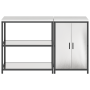 Juego de Almacenamiento de Cocina 2 pcs Plata 150 x 50 x 92 cm
