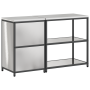 Juego de Almacenamiento de Cocina 2 pcs Plata 150 x 50 x 92 cm