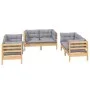 6-piece garden furniture set with solid pine wood cushions by vidaXL, Garden sets - Ref: Foro24-3096243, Price: 463,91 €, Dis...