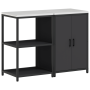Juego de Almacenamiento de Cocina 2 pcs Negro 120 x 50 x 92 cm