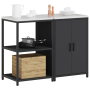 Juego de Almacenamiento de Cocina 2 pcs Negro 120 x 50 x 92 cm