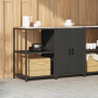 Juego de Almacenamiento de Cocina 2 pcs Negro 120 x 50 x 92 cm