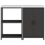 Juego de Almacenamiento de Cocina 2 pcs Negro 120 x 50 x 92 cm