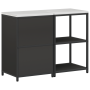 Juego de Almacenamiento de Cocina 2 pcs Negro 120 x 50 x 92 cm