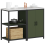 Juego de Almacenamiento de Cocina con estante 2 pcs Verde Oliva