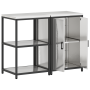 Juego de Almacenamiento de Cocina 2 pcs Plata 120 x 50 x 92 cm